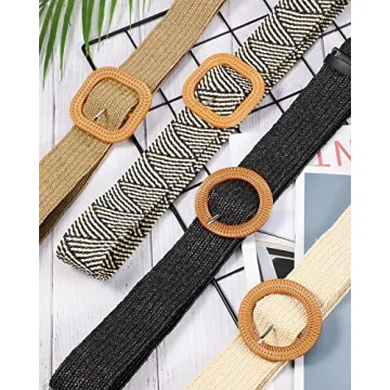 Stylish WILLBOND 4 Pcs Elastic Woven Belts for Women