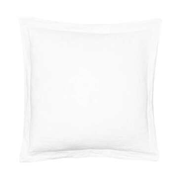 Levtex Home - 100% Linen - Euro Sham - Washed Linen - White - Sham Size (26x26in.), No Insert