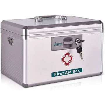 Jssmst Locking Medicine Box for First Aid Essentials