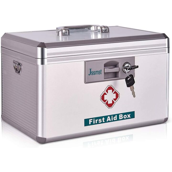Jssmst Locking Medicine Box for First Aid Essentials