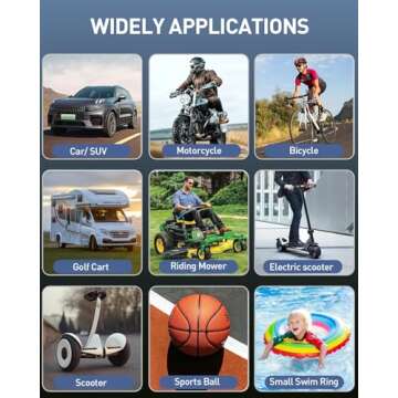 MEUCI Tire Inflator Portable Air Compressor - 10000mAh Cordless Air Pump for Car Tires, 150 PSI Electric Bike Tire Pump with LED Light and Digital Pressure Gauge for Motorcycle, Auto, Ball, Bicycle