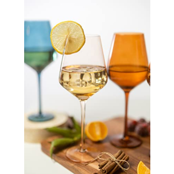 Luxury Hand-Blown Saludi Light Peach Wine Glasses Set