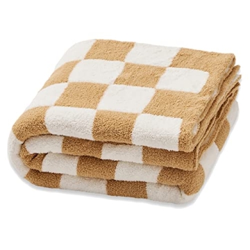 Luxury Fuzzy Blanket Checkerboard Blanket Lightweight Throw Blanket - Super Soft Warm Cozy Microfibe...
