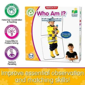 The Learning Journey: Match It! - Who Am I? - 20 Piece Self-Correcting Matching Puzzle Set - Diversity Toys for Toddlers Ages 3 and Up - Award Winning Toys