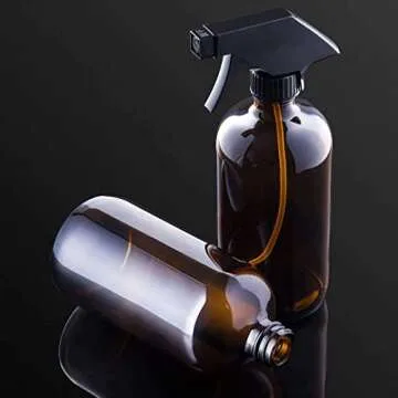 CULINAIRE Culinare 16 oz Glass Amber Spray Bottles for Essential Oil Solutions, Dark Continuous Spray Bottle for Cleaning, Beauty, Hair Care, Aromatherapy, Plant Mister, 2 Pack