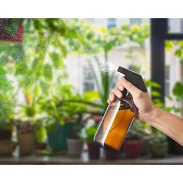 CULINAIRE Culinare 16 oz Glass Amber Spray Bottles for Essential Oil Solutions, Dark Continuous Spray Bottle for Cleaning, Beauty, Hair Care, Aromatherapy, Plant Mister, 2 Pack