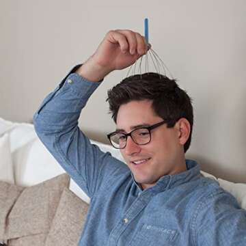 Body Back Scalp Massager, Head Scratcher, Manual Head Massager for Stress Relief, Relaxing Scalp Scr...