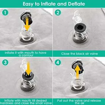 SVOPY Inflatable Toddler Bed on Air Travel Foot Rest Pillow with Adjustable Height Leg Pillow for Long-Range Flight, Must-Have Item for Airplane, Train, SUV