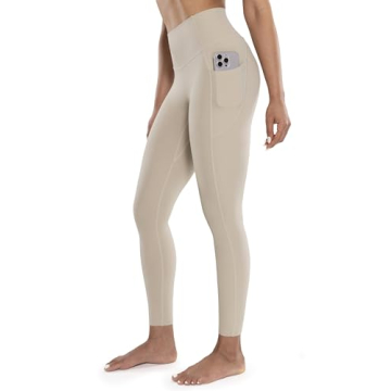 Enerbloom Workout Leggings: High Waist & Soft Cream Fabric, 7/8 Length