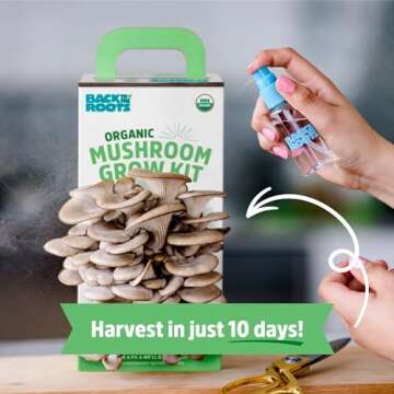 Back to the Roots Organic Oyster Mushroom Grow Kit, Harvest Gourmet Mushrooms In 10 Days