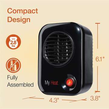 Lasko MyHeat Personal Mini Space Heater - Compact & Efficient