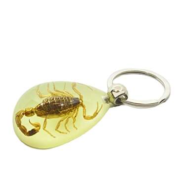 Glow-in-the-Dark Scorpion Keychain - Unique Accessory 1.25" x 1.75"