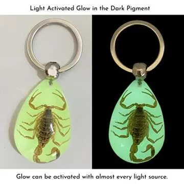 Glow-in-the-Dark Scorpion Keychain - Unique Accessory 1.25" x 1.75"