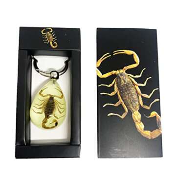 Glow-in-the-Dark Scorpion Keychain - Unique Accessory 1.25" x 1.75"
