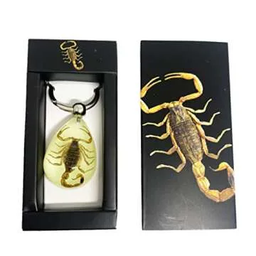 Glow-in-the-Dark Scorpion Keychain - Unique Accessory 1.25" x 1.75"