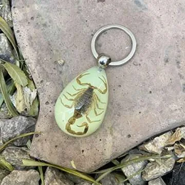 Glow-in-the-Dark Scorpion Keychain - Unique Accessory 1.25" x 1.75"