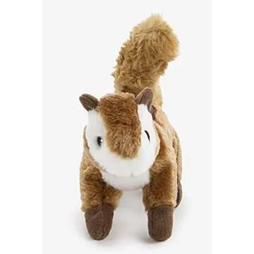 goDog Wildlife Chipmunk Squeaky Plush Dog Toy, Chew Guard Technology - Brown, Large