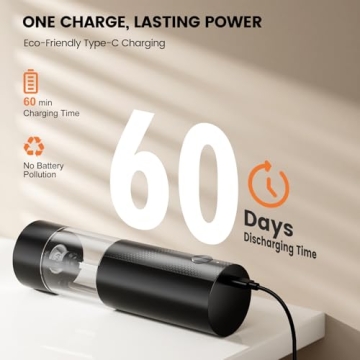 Electric Salt and Pepper Grinder Set - Rechargeable Automatic Salt and Pepper Shakers, Kitchen Appli...