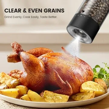 Stylish Electric Salt and Pepper Grinder Set for Effortless Cooking