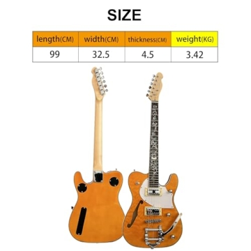 ZUWEI Semi Hollow Body Electric Guitar with Stunning Finish