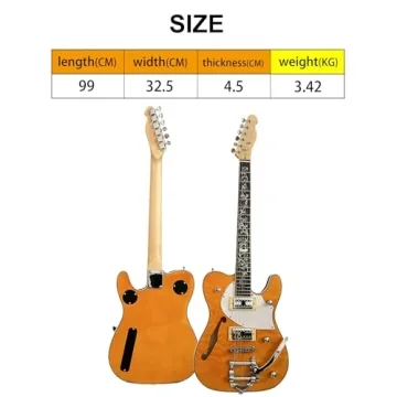 ZUWEI Semi Hollow Body Electric Guitar with Stunning Finish