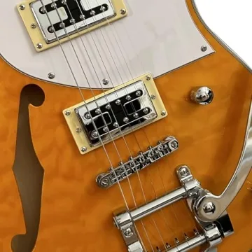 ZUWEI Semi Hollow Body Electric Guitar with Stunning Finish