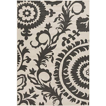 Livabliss Alysia 3'7" x 5'7" Outdoor Damask Rug