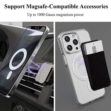 LDSXAY Universal MagSafe Ring, 2 PCS Magnet Sticker Magnetic Adapter Ring Compatible with Magsafe Accessories & Wireless Charging for iPhone 16/15/14/13/12/11 Pro Max Mini, Galaxy S25/S24/S23 (White)