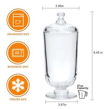 Woaiwo-q Candy Jars Set of 3,27oz Clear Apothecary Jars,Glass Storage Jars for DIY Projects,Wedding ...