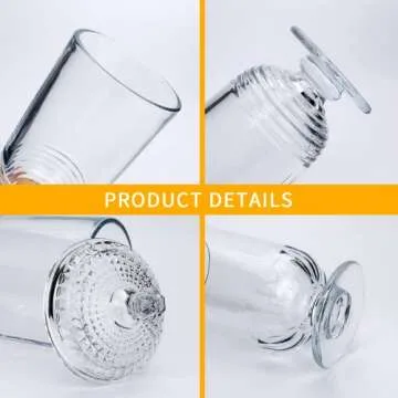Woaiwo-q Candy Jars Set of 3,27oz Clear Apothecary Jars,Glass Storage Jars for DIY Projects,Wedding Favors,Shower Favors