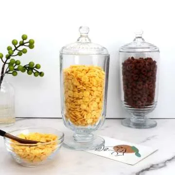 Woaiwo-q Candy Jars Set of 3,27oz Clear Apothecary Jars,Glass Storage Jars for DIY Projects,Wedding Favors,Shower Favors