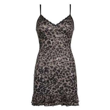 OCUH Y2K Leopard Printed Mini Dress Skinny Spaghetti Strap Sexy Dress Halter Dresses for Women