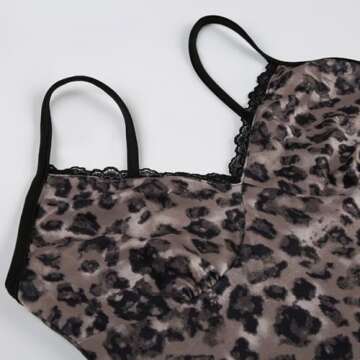 OCUH Y2K Leopard Printed Mini Dress Skinny Spaghetti Strap Sexy Dress Halter Dresses for Women