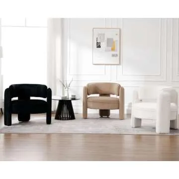 HNY Mid Century Modern Velvet Barrel Accent Chairs Set of 2 Clearance, Comfy Round Upholstered Armchairs with Open Back, Side Club Lounge Arm Chairs for Living Room, Bedroom, Small Spaces, Khaki