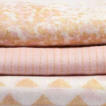 aden + anais Silky Soft Metallic Swaddle Blanket | 100% Viscose derived from Bamboo Blankets for Girls & Boys | Baby Receiving Swaddles | Ideal Newborn & Infant Swaddling Set | 3 Pack, Primrose Birch