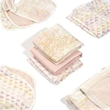 aden + anais Silky Soft Metallic Swaddle Blanket | 100% Viscose derived from Bamboo Blankets for Girls & Boys | Baby Receiving Swaddles | Ideal Newborn & Infant Swaddling Set | 3 Pack, Primrose Birch