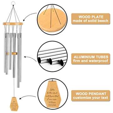 Memorial Dad Wind Chimes, Memorial Mom Wind Chimes, Memorial Gift for Loss of Mom Dad, Sympathy Gift for Loss of Mom Dad, Loss of Mom, Loss of Dad, Loss of Loved One, Bereavement Gift for Loss of