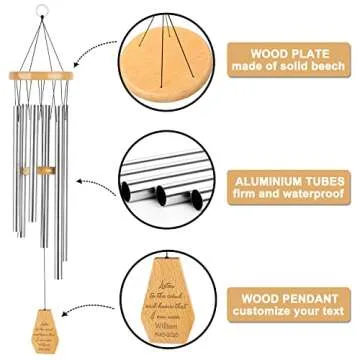 Memorial Dad Wind Chimes, Memorial Mom Wind Chimes, Memorial Gift for Loss of Mom Dad, Sympathy Gift for Loss of Mom Dad, Loss of Mom, Loss of Dad, Loss of Loved One, Bereavement Gift for Loss of