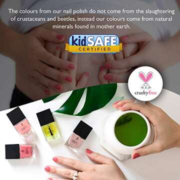 Non-Toxic Vegan Nail Polish - Premium Quality and Long Lasting with Cuticle Oil. Safe for Pregnancy,...