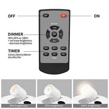 BLS Wireless LED Spot Lights with Remote, Battery Powered Indoor Artwork Lighting, Puck Lights for Closet and Paintings