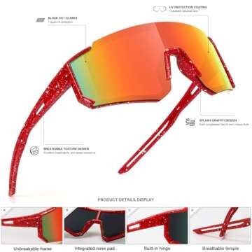 SEKKAF Youth Baseball Sunglasses for Active Kids 6-12