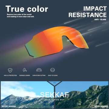 SEKKAF Youth Baseball Sunglasses for Active Kids 6-12