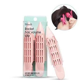 FILLIMILLI Self-Grip Comb-shaped Clip for Quick Hairstyling, Curling and Volume, 2 Count