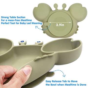Silicone Suction Plate for Toddlers with Utensils
