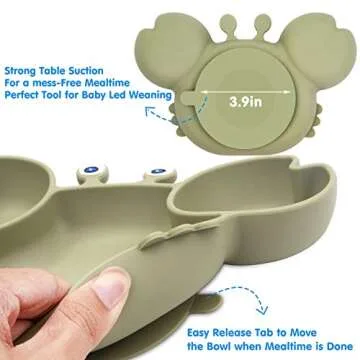 Silicone Suction Plate for Toddlers with Utensils