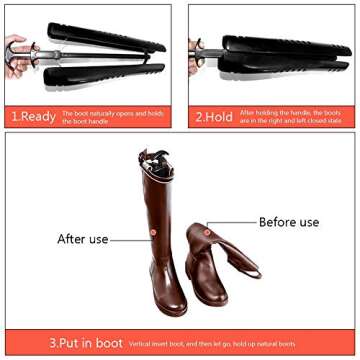 Satisfounder Boot Tree Shaft Boots Shapers Knee High Tall Boots Great Support Form Shaping Inserts for Womens and Mens Shoes Set of 4 2 Pair Black Tall