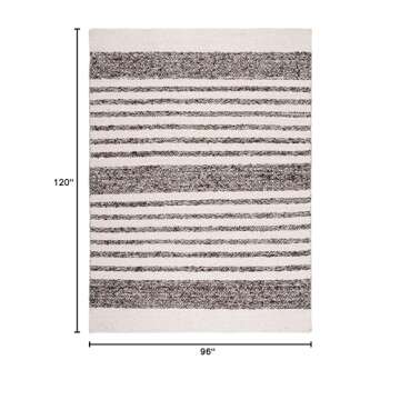 SAFAVIEH Natura Collection Handmade Area Rug - 8' x 10' in Black & Ivory for Home