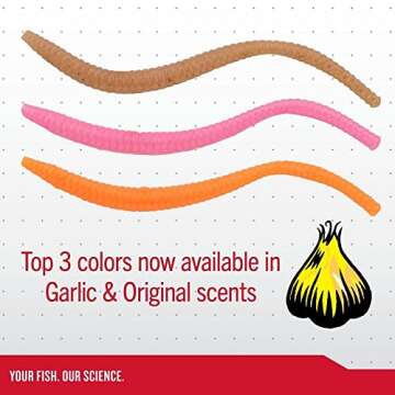 Berkley PowerBait Power Floating Trout Worm Fishing Bait, Pumpkinseed, 3in | 8cm, Irresistible Scent...