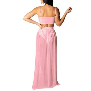 Rela Bota Women's Summer Maxi Dress Set - Beachwear Pink X-Small
