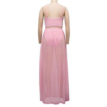 Rela Bota Women's Summer Maxi Dress Set - Beachwear Pink X-Small